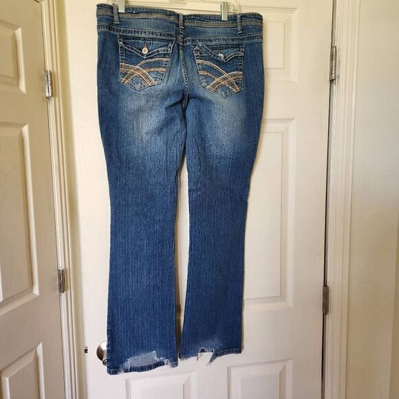 Rue21 13 / 14 are slim boot Dark Blue jeans denim women's - Picture 6 of 7